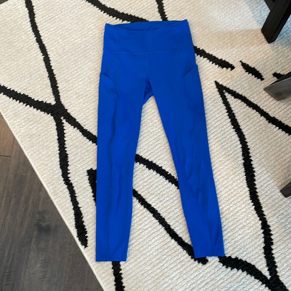 Lululemon Fast and free high rise tight 25 inch symphony blue sz 6